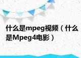 什么是mpeg視頻（什么是Mpeg4電影）