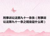刑事訴訟法第九十一條條（刑事訴訟法第九十一條之規(guī)定是什么呢）