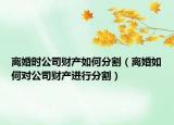 離婚時公司財產(chǎn)如何分割（離婚如何對公司財產(chǎn)進(jìn)行分割）