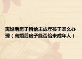離婚后房子留給未成年孩子怎么辦理（離婚后房子能否給未成年人）