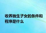 收養(yǎng)獨生子女的條件和程序是什么
