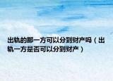 出軌的那一方可以分到財產(chǎn)嗎（出軌一方是否可以分到財產(chǎn)）