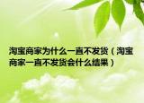 淘寶商家為什么一直不發(fā)貨（淘寶商家一直不發(fā)貨會什么結(jié)果）