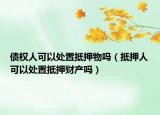債權(quán)人可以處置抵押物嗎（抵押人可以處置抵押財(cái)產(chǎn)嗎）