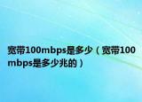 寬帶100mbps是多少（寬帶100mbps是多少兆的）