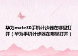 華為mate30手機計步器在哪里打開（華為手機計步器在哪里打開）