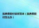 撫養(yǎng)費拒付訴狀范本（撫養(yǎng)費拒付怎么辦）