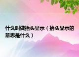 什么叫做抬頭顯示（抬頭顯示的意思是什么）