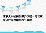 北京大興社保代繳多少錢一月北京大興社保費(fèi)用是怎么算的