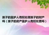 孩子的監(jiān)護(hù)人有權(quán)處理孩子的財產(chǎn)嗎（孩子的房產(chǎn)監(jiān)護(hù)人有權(quán)處置嗎）