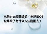 電腦bios能降級(jí)嗎（電腦BIOS被降級(jí)了有什么方法刷回去）