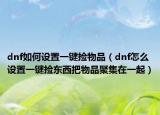 dnf如何設(shè)置一鍵撿物品（dnf怎么設(shè)置一鍵撿東西把物品聚集在一起）