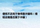 借錢不還用于賭博是詐騙嗎（借錢去賭是否屬于詐騙）