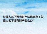 欠債人名下沒有財產(chǎn)法院咋辦（欠債人名下沒有財產(chǎn)怎么辦）