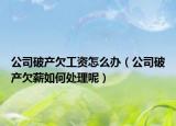 公司破產(chǎn)欠工資怎么辦（公司破產(chǎn)欠薪如何處理呢）