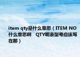 item qty是什么意思（ITEM NO什么意思啊   QTY呢表型號(hào)應(yīng)該寫在那）