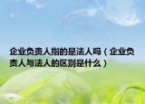 企業(yè)負責人指的是法人嗎（企業(yè)負責人與法人的區(qū)別是什么）