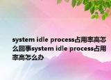 system idle process占用率高怎么回事system idle process占用率高怎么辦