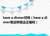 have a dinner對嗎（have a dinner有這種用法正確嗎）