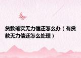 貸款確實無力償還怎么辦（有貸款無力償還怎么處理）