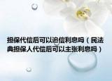 擔(dān)保代償后可以追償利息嗎（民法典擔(dān)保人代償后可以主張利息嗎）