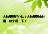 去除甲醛好辦法（去除甲醛小妙招一起來看一下）