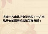 夫妻一方出軌子女撫養(yǎng)權(quán)（一方出軌子女的撫養(yǎng)權(quán)應該怎樣分配）