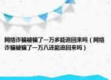網(wǎng)絡(luò)詐騙被騙了一萬(wàn)多能追回來(lái)嗎（網(wǎng)絡(luò)詐騙被騙了一萬(wàn)八還能追回來(lái)嗎）