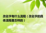 改名字有什么流程（改名字的具體流程是怎樣的）