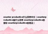 counter productive什么意思中文（counterproductive是什么意思 counterproductive的音標(biāo) counterproductive的用法）