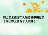 網(wǎng)上怎么查詢個人所得稅繳稅記錄（網(wǎng)上怎么查詢個人案件）