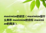 maximize的讀音（maximize是什么意思 maximize的音標(biāo) maximize的用法）