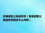 涉嫌侵犯公民信息罪（惡意獲取公民信息罪既遂怎么判刑）