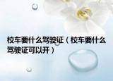 校車要什么駕駛證（校車要什么駕駛證可以開）