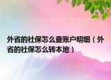 外省的社保怎么查賬戶明細(xì)（外省的社保怎么轉(zhuǎn)本地）