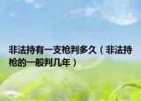 非法持有一支槍判多久（非法持槍的一般判幾年）