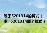 等于5201314的算式（求=5201314那個(gè)算式）