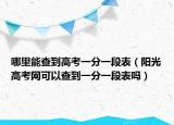 哪里能查到高考一分一段表（陽(yáng)光高考網(wǎng)可以查到一分一段表嗎）