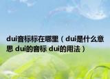 dui音標(biāo)標(biāo)在哪里（dui是什么意思 dui的音標(biāo) dui的用法）