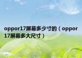 oppor17屏幕多少寸的（oppor17屏幕多大尺寸）