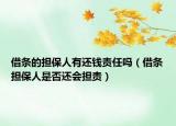 借條的擔(dān)保人有還錢責(zé)任嗎（借條擔(dān)保人是否還會擔(dān)責(zé)）