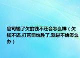官司輸了欠的錢不還會(huì)怎么樣（欠錢不還,打官司也勝了,就是不給怎么辦）