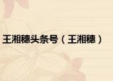 王湘穗頭條號（王湘穗）