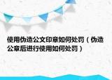 使用偽造公文印章如何處罰（偽造公章后進(jìn)行使用如何處罰）