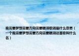 我需要夢想需要方向需要眼淚歌詞是什么意思（一個我需要夢想需要方向需要眼淚這首歌叫什么名）