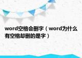 word空格會刪字（word為什么有空格卻刪的是字）