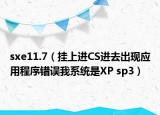 sxe11.7（掛上進(jìn)CS進(jìn)去出現(xiàn)應(yīng)用程序錯(cuò)誤我系統(tǒng)是XP sp3）