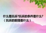 什么是抗訴?抗訴的條件是什么?（抗訴的前提是什么）