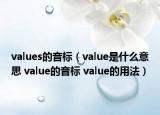 values的音標(biāo)（value是什么意思 value的音標(biāo) value的用法）