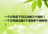 一個公司名下可以注冊幾個商標(biāo)（一個公司能注冊2個或者多個商標(biāo)嗎）